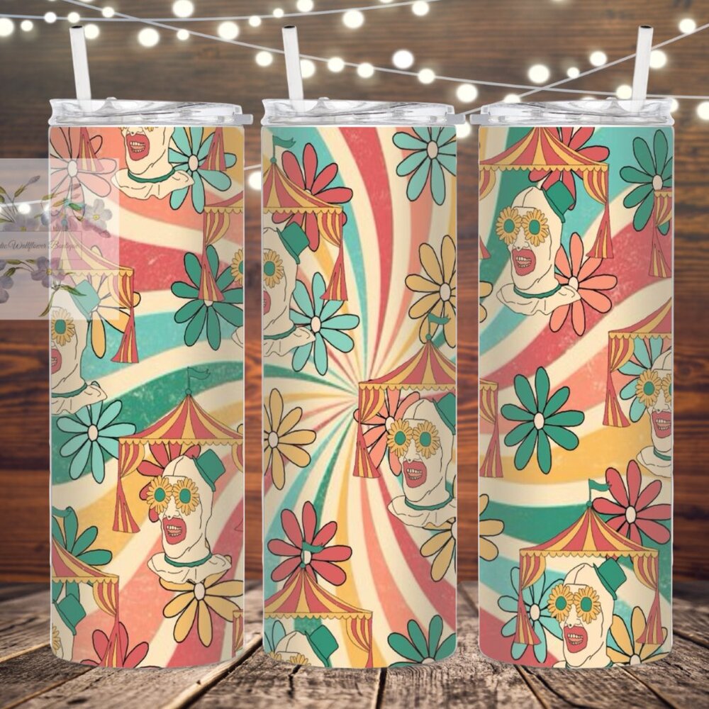 Boho Art the Clown Metal Insulated Tumbler